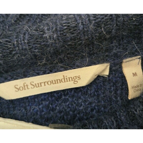 Soft Surroundings Sweater Womens M Turtleneck Jacquard Blue Aztec Wool Alpaca - Picture 4 of 7